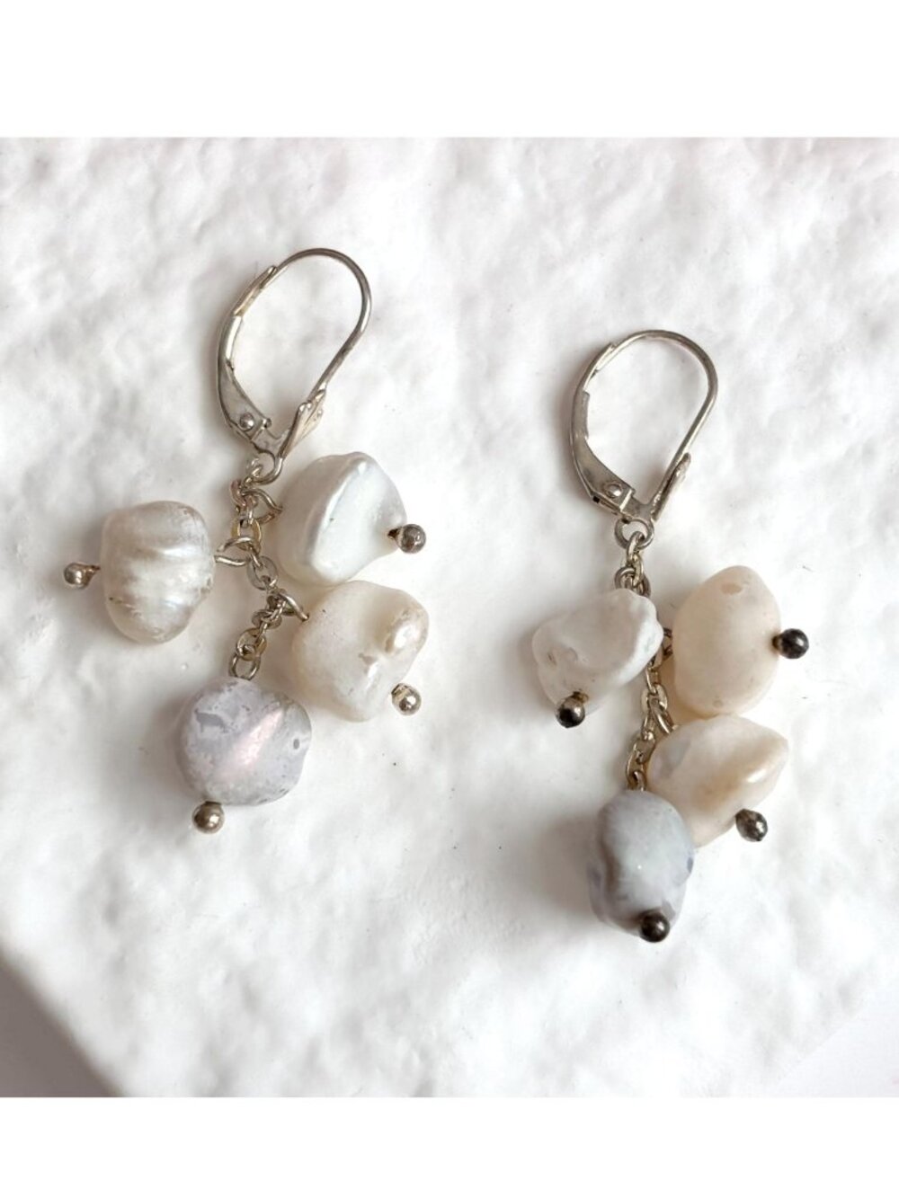 Freshwater Pearl Accented Vintage Sterling Silver 925 Drop Earrings